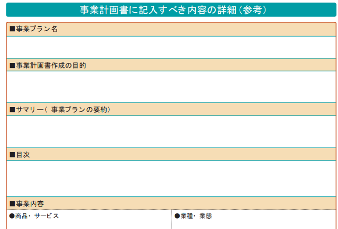 事業計画書1枚テンプレート